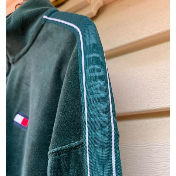 Tommy Hilfiger new tropical green velour, long sleeved, full zipper, sweater, S - Picture 6 of 11